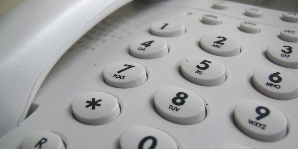 A closeup of a landline phone.